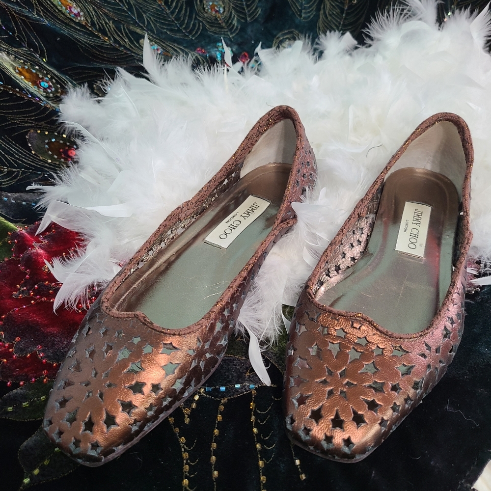 EUC Jimmy Choo metallic Flats - Picture 2 of 4